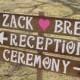 rustic Wedding Signs 3 LARGE painted wood signs 1 Tall Stake beach decorations country mr mrs signage reception baby bridal shower ceremony