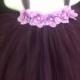 Purple Tutu Dress, Plum Tutu Dress, Dark Purple Tutu Dress, Purple Tutu Dress with Lilac Flowers, Fluffy Tutu Dress