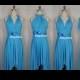 Summer Day Multi Way Bridesmaid Dress Infinity Dress Turquoise Blue Short Knee Length Wrap Convertible Dress Wedding Dress Evening Dresses