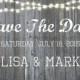 Simple rustic Save the Date printable postcard.  String of lights. Engagement. Barn wood and lights. Two sided postcard. Simple Wedding.