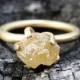 Rough Diamond Engagement Ring , Raw uncut Diamond Solitaire Ring , Gold Engagement Ring , Diamond Engagement Ring