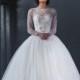 Luxury Crystal Beaded Illusion Wedding Dresses Lace Sheer 2016 Long Sleeve Bridal Ball Gowns Chapel Train Sequins Tulle Custom A-Line Online with $138.85/Piece on Hjklp88's Store 