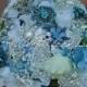 Wedding brooch bouquet. Blue Jewelry "Something Blue" Bouquet, Crystal rhinestone Capri Blue Bridal broach bouquet by Ruby Blooms