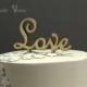 Wooden Wedding Cake Topper Rustic - Love Birds Cake Topper