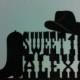 Sweet 16 Rustic Country & Western Font Hat And Boot Custom First Name Birthday Cake Topper