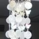 White Capiz Shells Wind Chime Garden Decor / Beach Wedding Decor (25")