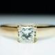 SALE Vintage Princess Cut Diamond Engagement Ring 14k Yellow Gold - Size 4.5 Solitaire Engagement Vintage Engagement Ring Diamond Engagement