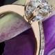 18k Rose Gold Ritani 1RZ3268 6 Prong Solitaire Micropave Diamond Band Engagement Ring
