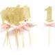 Custom Gold Glitter Number Cupcake Toppers  - 1st Birthday, Birthday Cupcake Topper, gold birthday cake topper, custom number cupcake topper