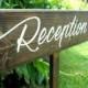 Wedding Sign - Cocktails Sign - Reception Sign - Photo booth Sign - Backyard Wedding Sign - Rustic and Stained - 3ft Stake - 23" X 5.5"