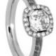 Moissanite Ring with Diamond Accents and Meteorite in Palladium