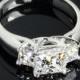 Platinum "Trellis" 3 Stone Engagement Ring For Princess (0.50ctw Princess Side Stones Included)