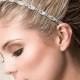 Bridal Hair Accessories, Bridal Wedding Headband, Swarovski Crystal Headband, Art Deco Single Strand Oval Rhinestone Headband (CHRISTINE)