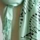 DNA scarf. DNA double helix silkscreened pashmina. Your choice of mint scarf & more. Science teacher, genetics, medical student gift.