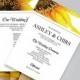 Printable Yellow Sunflower Wedding Program Fan - DIY Schedule of Events Templates Are Easily Customizable MS Word, Acrobat Reader, or Pages