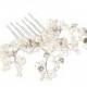 Pearl wedding hair comb, freshwater pearls and crystals spray comb , Swarovski crystal clip, bridal hair accessory