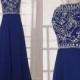 Royal Blue Bridesmaid Dress Handmade beading/Crystal Rhinestone Chiffon Prom Dress Long Prom Dress Party Dress Long A-Line Formal Dress