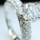 Diamond Engagement Ring Solitaire Platinum Diamond Ring Pave Natural Diamond Ring