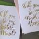Bridesmaid Proposal - Will You Be My Bridesmaid Card Gold - By My Junior Bridesmaid, Maid of Honor, Flower Girl, Matron of Honor - REAL FOIL