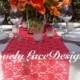 Coral Lace Table Runner, 5ft & 6ft long x 12"Wide Lace Overlay, Coral, Party Decor, Supplies, Wedding Decor, weddings/ Fall tabletop decor
