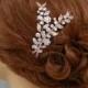 Rose Gold Hair Comb, Bridal Headpiece, Leaf Wedding Comb, Silver Gold, Bridal Hair piece, Swarovski Hair Clip, Tiara, April Bridal Comb