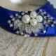 Blue Wedding Shoes - Peep Toe Heels - Pearls And Crystals - Choose From Over 200 Colors - Choose Your Heel Height - Something Blue Shoes