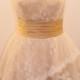 50s inspired short wedding dress in lace, tulle and satin custom made V-cut back exclusive french design