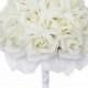 Ivory Silk Rose Hand Tie (24 Roses) - Artificial Bridal Wedding Bouquet
