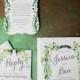 Lavish Laurel - Signature White Wedding Invitations In Spruce Green 