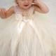 Diyouth Super Cute Lace Straps Tulle Ball Gown Flower Girl Dress-Champagne From Diyouth Handemade Office