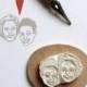 Hand carved stamp / custom couple portrait / rubber / for wedding marriage gift for her thank you return address save the date cards etc