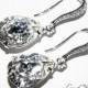 Wedding Crystal Earrings Swarovski Rhinestone Bridesmaids Teardrop Earrings Wedding Jewelry Clear Crystal CZ Sterling Silver Bridal Earrings