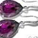 Amethyst Purple Crystal Earrings Swarovski Rhinestone Amethyst Silver CZ Earrings Purple Wedding Teardrop Earrings Wedding Jewelry Bridal