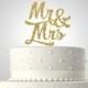 Glitter mr and mrs wedding cake topper//glitter cake topper// ships in 1-3 days//your choice of glitter color