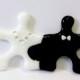 puzzle wedding cake topper bride and groom symbol of a perfect match, centerpiece  / gift