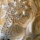 Antique White Cascading Pearl Brooch Bouquet