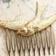 Gold Bird Comb Flying Swallow Hair Accessory Feather Wings Woodland Wedding Raw Brass Bird Hair Clip Bridesmaids Gift Fairytale Hair Comb