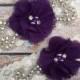 Plum Wedding garter / Lace garter SET / bridal  garter / vintage lace garter / chiffon flower / toss garter / wedding garter