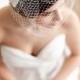 Birdcage Veil with Silk Bow, Blusher Veil, Silk Bow, Wedding Veil, Small Birdcage Veil, Style - Audrey - Style 5113