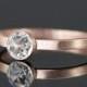14k Rose Gold Engagement Ring - Rose Cut Moissanite - Yellow and White Gold Options