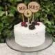 Wood cake topper/ Rustic Wedding Cake Topper / Tree Slice Cake Topper / Mr & Mrs