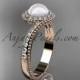 14kt rose gold diamond wedding ring, engagement ring AP379
