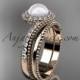 14kt rose gold diamond wedding ring, engagement set AP379S