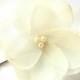 Ivory cream white rose blossom wedding flower bobby pin