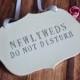 Silver Newlyweds Do Not Disturb Wedding Sign to Hang on Door and Use as Photo Prop - Available in more colors