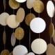 Paper Garland in Cream and Gold, Bridal Shower, Baby Shower, Party Decorations, Birthday Decor