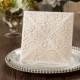 DIY Printable Wedding Invitations Lily Ivory Shimmer Square Floral Laser Cut Wedding Wallet (WM219)