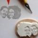Personalized Gifts for couple / Custom portraits stamps / hand carved rubber / for rustic wedding save the date return address stamp face