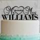 Wedding Cake Topper. Mr&Mrs with your last name and date of wedding, (Bold).