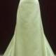Wedding Dress In Satin and Crystals Sheath Style Dramatic Train Made to Measure